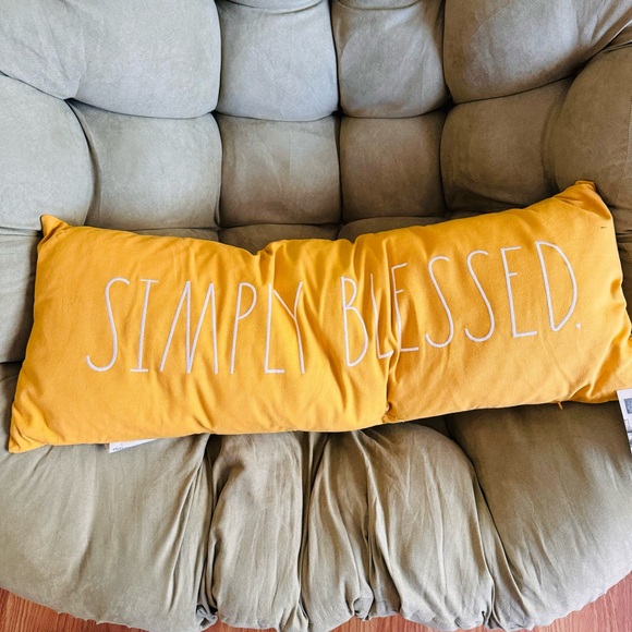 Rae Dunn Simply Blessed Fall Yellow Couch bedroom home decor Decorative Pillow - Picture 1 of 4